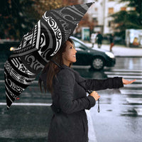 New Zealand Maori Taniko Umbrella Black Kowhaiwhai Puhoro - Polynesian Pride