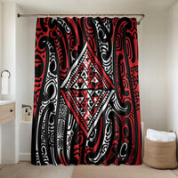 New Zealand Maori Taniko Bathroom Set Red Kowhaiwhai Puhoro - Polynesian Pride