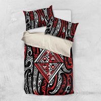 New Zealand Maori Taniko Bedding Set Red Kowhaiwhai Puhoro