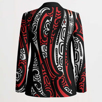 New Zealand Maori Taniko Blazer Red Kowhaiwhai Puhoro - Polynesian Pride