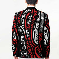 New Zealand Maori Taniko Blazer Red Kowhaiwhai Puhoro - Polynesian Pride