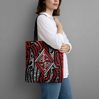 New Zealand Maori Taniko Tote Bag Red Kowhaiwhai Puhoro - Polynesian Pride