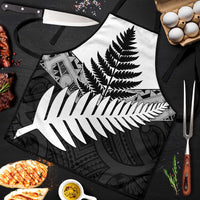 New Zealand Silver Fern Apron Maori Koru Mixed Taniko Pattern - Polynesian Pride