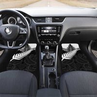 New Zealand Silver Fern Car Mats Maori Koru Mixed Taniko Pattern