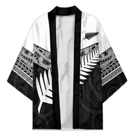New Zealand Silver Fern Kimono Maori Koru Mixed Taniko Pattern - Polynesian Pride