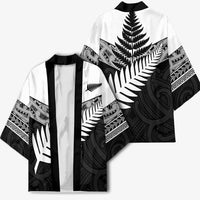 New Zealand Silver Fern Kimono Maori Koru Mixed Taniko Pattern - Polynesian Pride