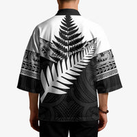 New Zealand Silver Fern Kimono Maori Koru Mixed Taniko Pattern - Polynesian Pride