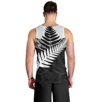 New Zealand Silver Fern Men Tank Top Maori Koru Mixed Taniko Pattern