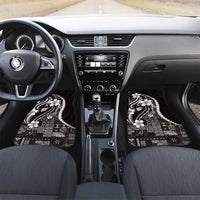 Samoa Siapo Tribal Pattern Car Mats Black Polynesian Plumeria Tapa Motif