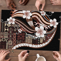 Samoa Siapo Tribal Pattern Puzzle Brown Polynesian Plumeria Tapa Motif