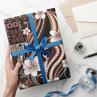 Samoa Siapo Tribal Pattern Wrapping Paper Brown Polynesian Plumeria Tapa Motif