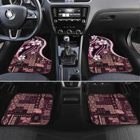 Samoa Siapo Tribal Pattern Car Mats Violet Polynesian Plumeria Tapa Motif