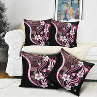 Samoa Siapo Tribal Pattern Pillow Cover Violet Polynesian Plumeria Tapa Motif