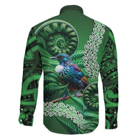 Tui Bird Koru Silver Fern Aotearoa Family Matching Long Sleeve Bodycon Dress and Hawaiian Shirt LT9 - Polynesian Pride