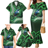 Tui Bird Koru Silver Fern Aotearoa Family Matching Mermaid Dress and Hawaiian Shirt LT9 - Polynesian Pride