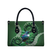 Tui Bird Koru Silver Fern Aotearoa Leather Bag