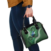 Tui Bird Koru Silver Fern Aotearoa Shoulder Handbag