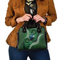 Tui Bird Koru Silver Fern Aotearoa Shoulder Handbag
