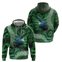Tui Bird Koru Silver Fern Aotearoa Zip Hoodie