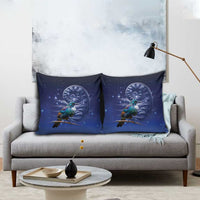 Tui Bird Matariki Galaxy Pillow Cover Koru Silver Fern Aotearoa