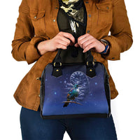 Tui Bird Matariki Galaxy Shoulder Handbag Koru Silver Fern Aotearoa