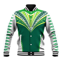 Personalised Polynesian Pride Cook Islands Rugby Baseball Jacket No1 LT9 Unisex Green - Polynesian Pride