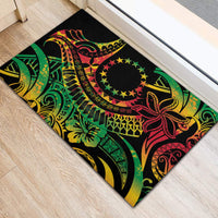 Cook Islands 15 Stars Rubber Doormat Kuki Airani Polynesian Tribal Wave Tattoo