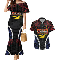 Kiribati 45th Anniversary Independence Day Couples Matching Mermaid Dress and Hawaiian Shirt Since 1979 LT9 Black - Polynesian Pride