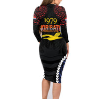 Kiribati 45th Anniversary Independence Day Family Matching Long Sleeve Bodycon Dress and Hawaiian Shirt Since 1979