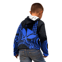 Custom King Kamehameha Day Hawaii Kid Hoodie Paradise of the Pacific Tribal Kakau - Blue LT9 - Polynesian Pride