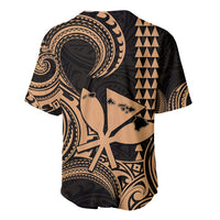 King Kamehameha Day Hawaii Baseball Jersey Paradise of the Pacific Tribal Kakau with Kanaka Maoli - Nude LT9 - Polynesian Pride