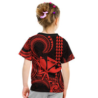 King Kamehameha Day Hawaii Kid T Shirt Paradise of the Pacific Tribal Kakau with Kanaka Maoli - Red LT9 - Polynesian Pride
