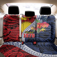 Flag of Kiribati Polynesian Pattern Back Car Seat Cover Est 1979 With Tropical Flowers