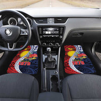 Flag of Kiribati Polynesian Pattern Car Mats Est 1979 With Tropical Flowers