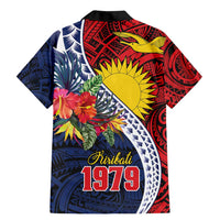 Flag of Kiribati Polynesian Pattern Family Matching Mermaid Dress and Hawaiian Shirt Est 1979 With Tropical Flowers