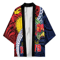 Flag of Kiribati Polynesian Pattern Kimono Est 1979 With Tropical Flowers - Polynesian Pride
