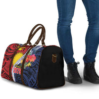 Flag of Kiribati Polynesian Pattern Travel Bag Est 1979 With Tropical Flowers - Polynesian Pride
