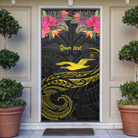 Kiribati Independence Day Personalised Door Cover Gold Frigatebird with Polynesian Pattern - Polynesian Pride