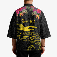 Kiribati Independence Day Personalised Kimono Gold Frigatebird with Polynesian Pattern - Polynesian Pride