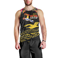 Kiribati Independence Day Personalised Men Tank Top Gold Frigatebird with Polynesian Pattern