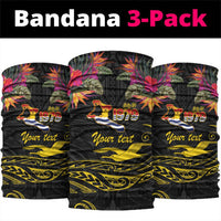 Kiribati Independence Day Personalised Neck Gaiter Gold Frigatebird with Polynesian Pattern - Polynesian Pride