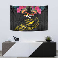 Kiribati Independence Day Personalised Tapestry Gold Frigatebird with Polynesian Pattern