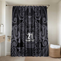 Custom New Zealand Taiaha Maori Bathroom Set Minimalist Silver Fern All Black - Polynesian Pride