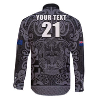 Custom New Zealand Taiaha Maori Family Matching Tank Maxi Dress and Hawaiian Shirt Minimalist Silver Fern All Black - Polynesian Pride