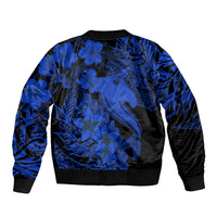 Aloha Hawaii Bomber Jacket Hammerhead Shark Tattoo Polynesian Summer - Blue LT9 - Polynesian Pride