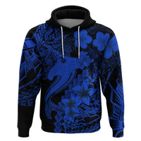 Aloha Hawaii Hoodie Hammerhead Shark Tattoo Polynesian Summer - Blue LT9 Pullover Hoodie Blue - Polynesian Pride