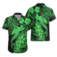 Aloha Hawaii Hawaiian Shirt Hammerhead Shark Tattoo Polynesian Summer - Green LT9 - Polynesian Pride