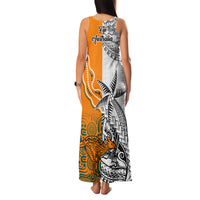 Fiji Australia Rugby Family Matching Tank Maxi Dress and Hawaiian Shirt World Cup 2023 Polynesia Tapa Mixed Indigenous Aboriginal LT9 - Polynesian Pride