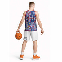 Filipino Maligayang Pasko Basketball Jersey Pacific Patchwork Xmas Vibes - Polynesian Pride