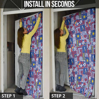 Filipino Maligayang Pasko Door Cover Pacific Patchwork Xmas Vibes - Polynesian Pride